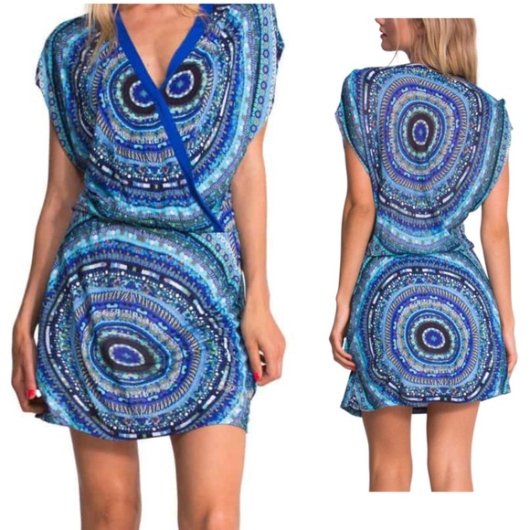 Desigual Dresses & Skirts - Vintage Desigual by Christian LaCroix V-neck Surplice Mini Dress Sz S